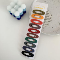 10pcs Geometric Snap Hair Clips Matte Barrettes for Girls Women