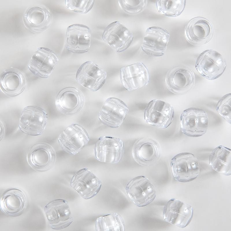 80pcs Transparent Tube Beads Hair Clip Dreadlock Braid Accessories