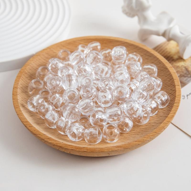 80pcs Transparent Tube Beads Hair Clip Dreadlock Braid Accessories