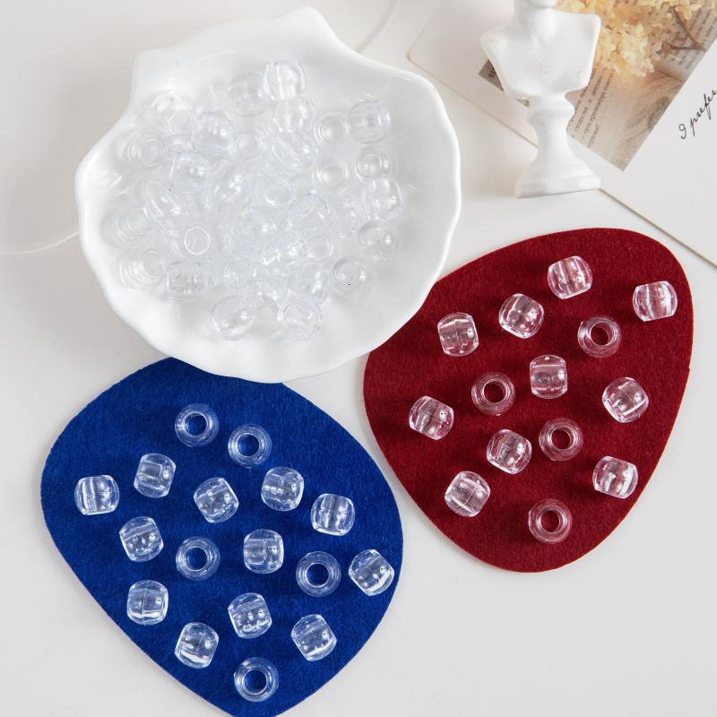 80pcs Transparent Tube Beads Hair Clip Dreadlock Braid Accessories