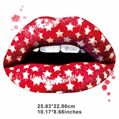 Star Pattern Lip Heat Transfer Sticker Hot Stamping Iron On DIY