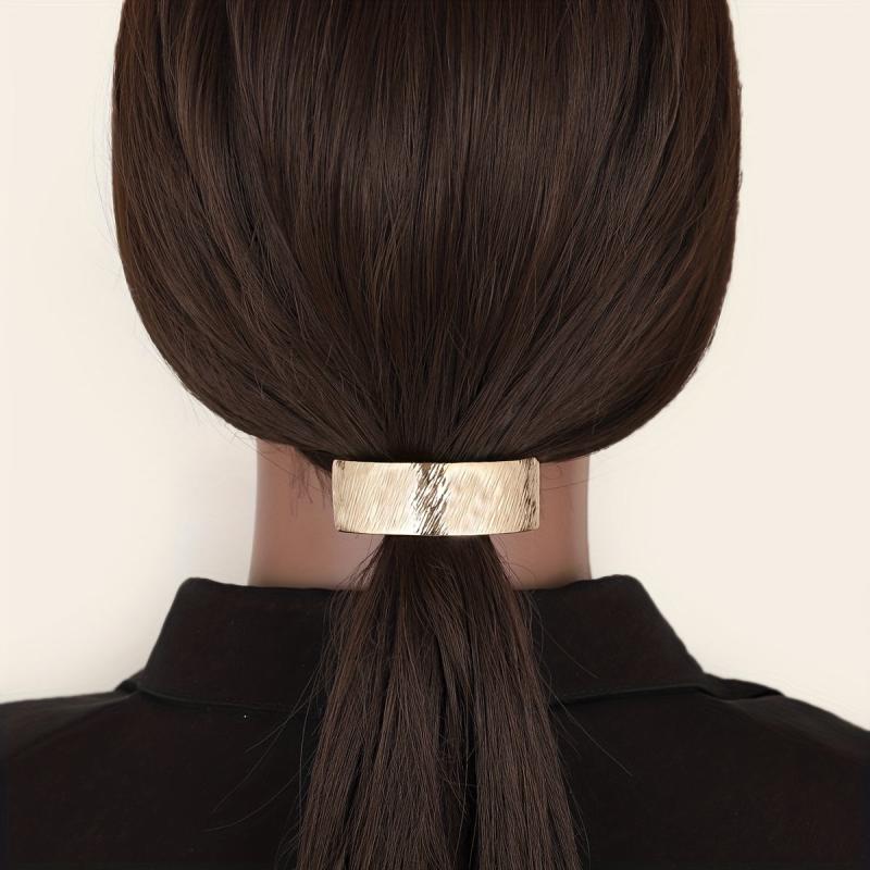 Metallic Hair Cuff Barrette Hair Clip for Ponytail Braids