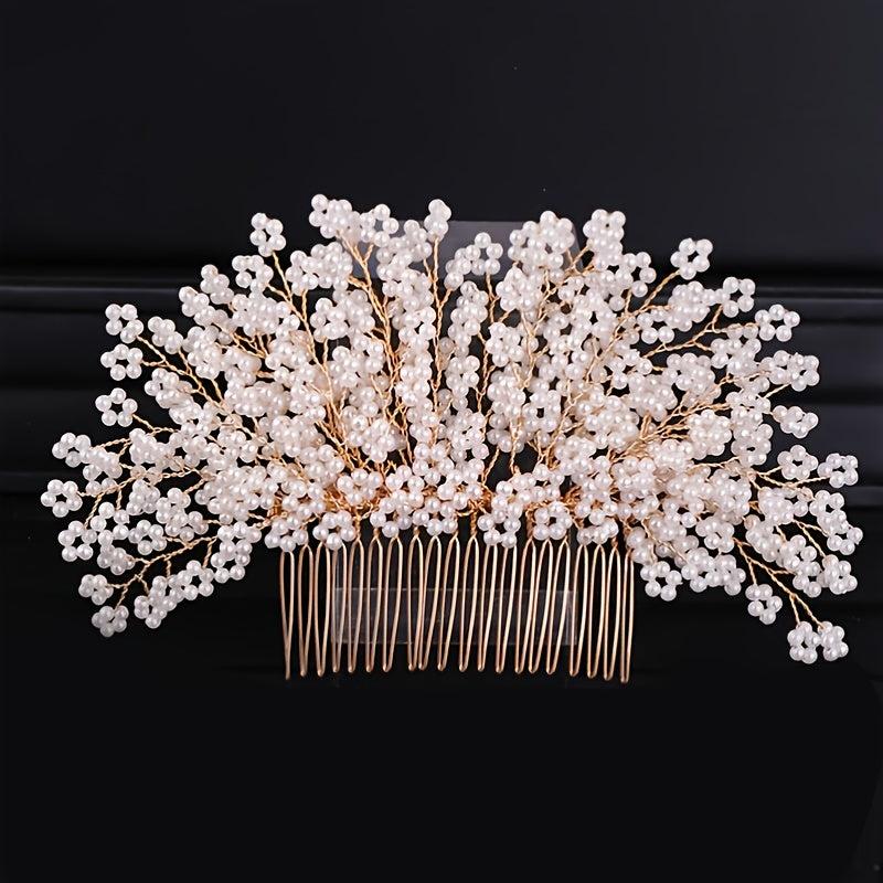 Faux Pearl Hair Comb Bridal Wedding Hair Accessories