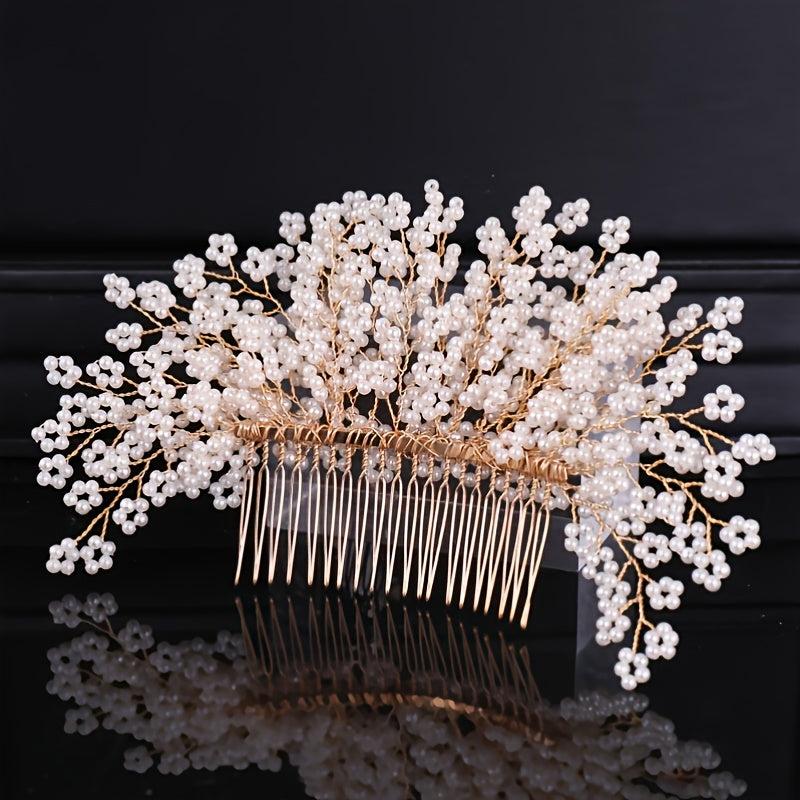 Faux Pearl Hair Comb Bridal Wedding Hair Accessories