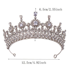 Rhinestone Crystal Wedding Crown Queen Flowers Bride Headwear