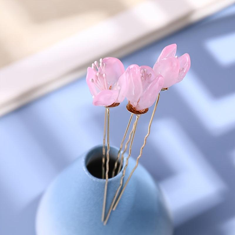 Vintage Chinese Style Hair Comb Flower Leaf Hairpin