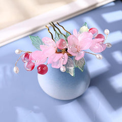 Vintage Chinese Style Hair Comb Flower Leaf Hairpin