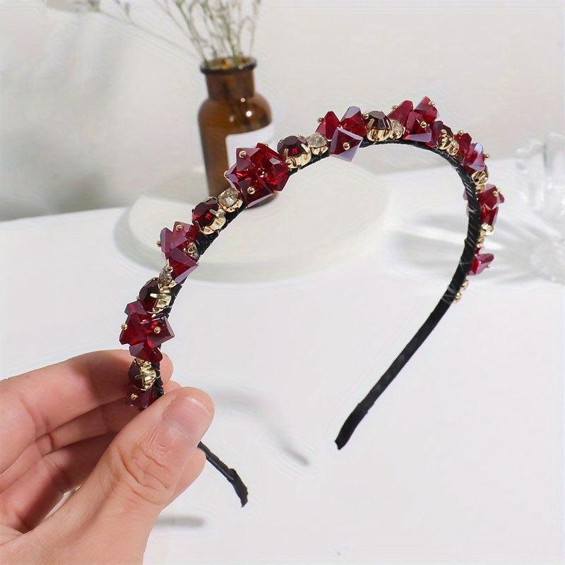 Baroque Rhinestone Beaded Headband Crystal Headdress Hair Band
