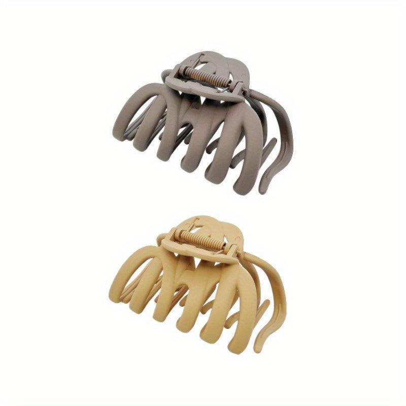 2pcs Large Frosted Hair Claw Non-slip Hair Accessories