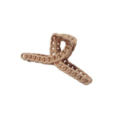 French Matte Hair Claw Champagne Cross Chain Plastic Hair Claw Clips