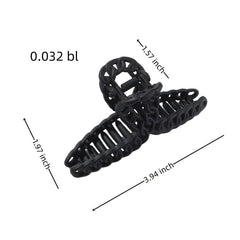 French Matte Hair Claw Champagne Cross Chain Plastic Hair Claw Clips