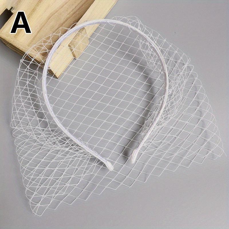 Vintage Bridal Short Veil 1920s Flapper Fascinator Mesh Single Layered Birdcage
