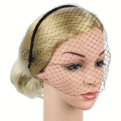 Vintage Bridal Short Veil 1920s Flapper Fascinator Mesh Single Layered Birdcage