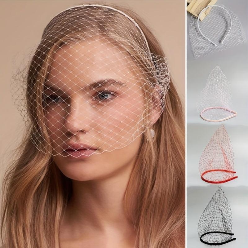 Vintage Bridal Short Veil 1920s Flapper Fascinator Mesh Single Layered Birdcage