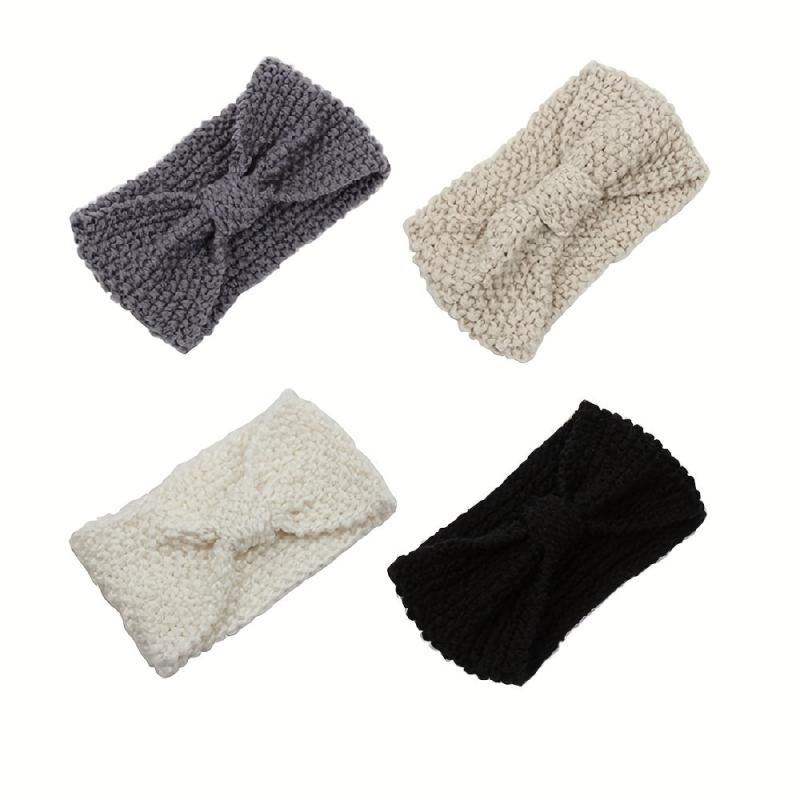 4pcs Knotted Winter Headband Knitted Hair Band