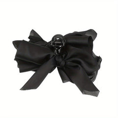 Polka Dot Bow Hair Claw Large Mesh Banana Clip Clear Frame Headwear