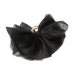 Polka Dot Bow Hair Claw Large Mesh Banana Clip Clear Frame Headwear