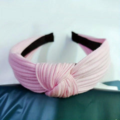 Knitted Fabric Cross Knot Headband Wide Hair Band Retro Style