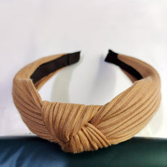 Knitted Fabric Cross Knot Headband Wide Hair Band Retro Style