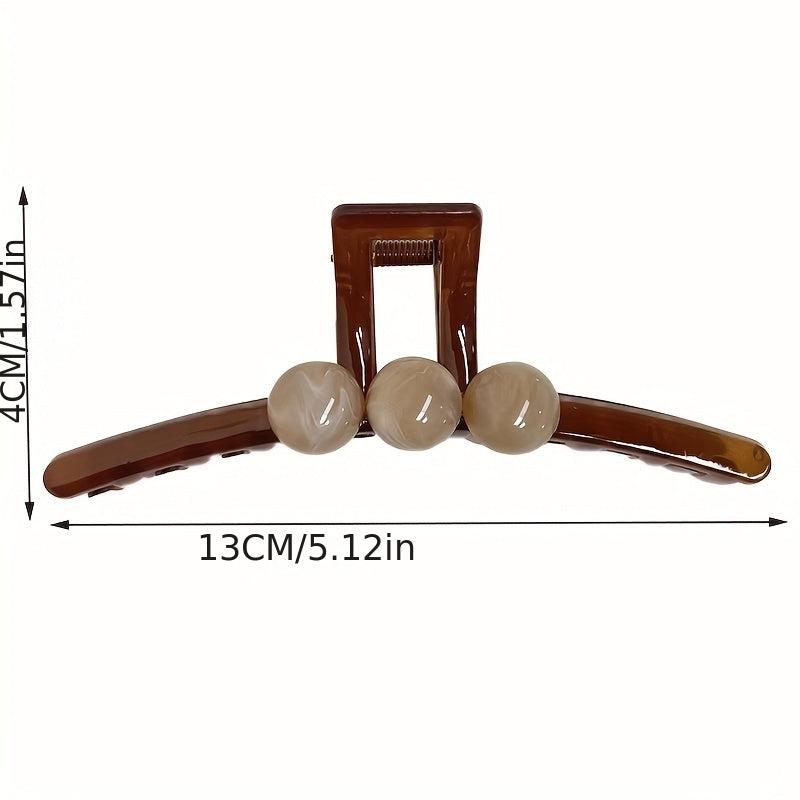4pcs Resin Hair Claw Gradient Beads Decor Ponytail Holder Hair Clip