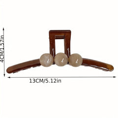 4pcs Resin Hair Claw Gradient Beads Decor Ponytail Holder Hair Clip