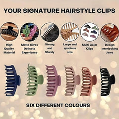 6pcs Large Hair Claw For Thick Curly Hair