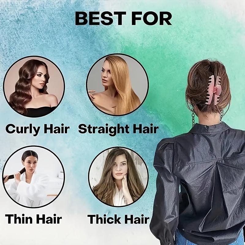6pcs Large Hair Claw For Thick Curly Hair