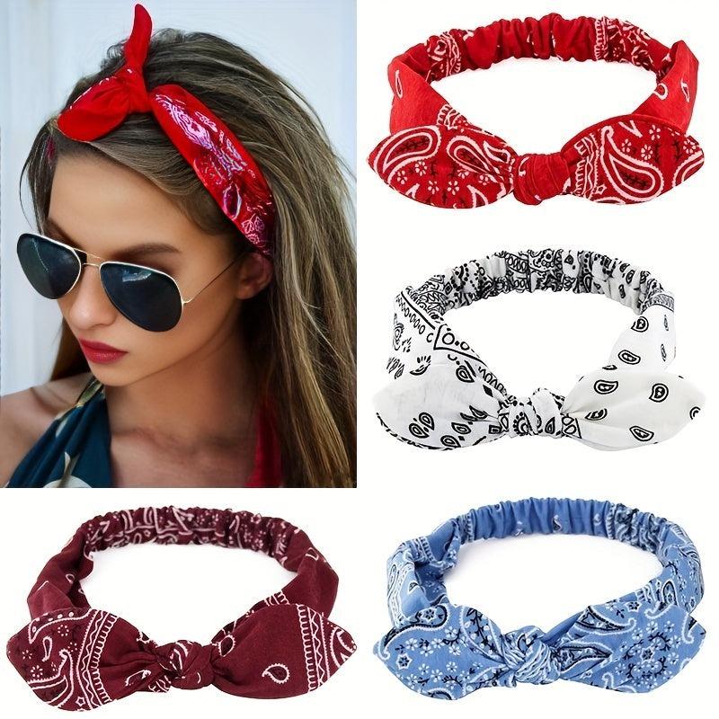 Boho Style Headband Cross Knotted Hair Band Stretchy Bandana