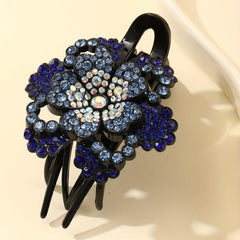 Rhinestone Flower Hair Claw Clip Sparkly Large Duck Billed Clip