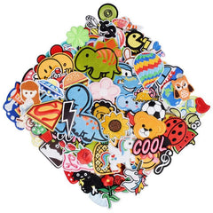 60pcs Cartoon Iron On Patches Embroidery Clothing DIY Accessories