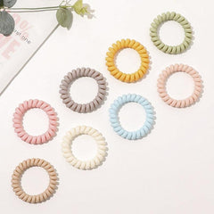 Frosted Solid Spiral Hair Tie Coil Hair Tie Waterproof Hair Accessories