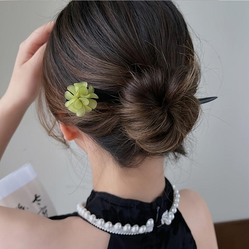 Antique Flower Hairpin for Thick Hair