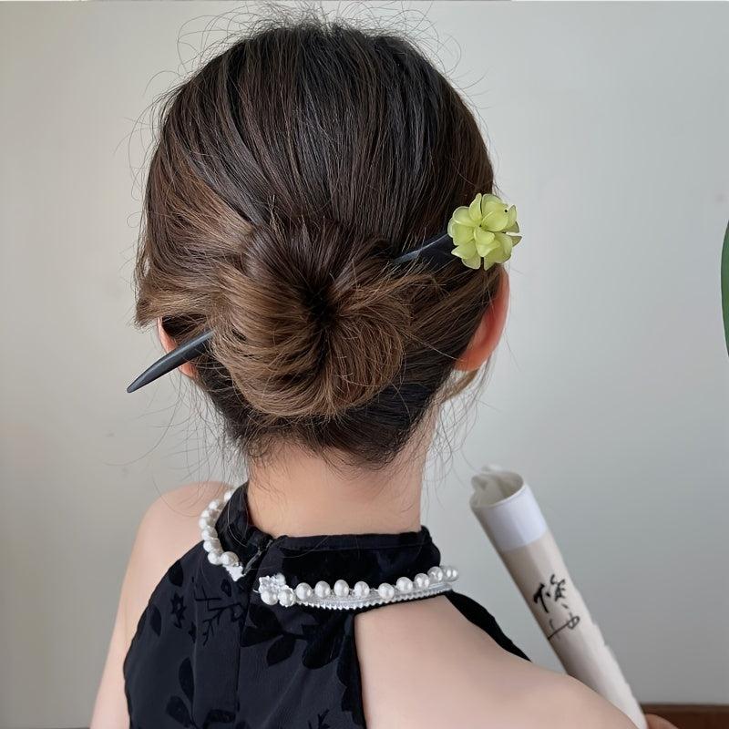 Antique Flower Hairpin for Thick Hair