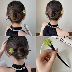 Antique Flower Hairpin for Thick Hair