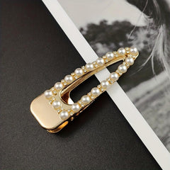 Faux Pearl Rhinestone Hair Clip Duck Billed Clip Head Jewelry Hair Accessories