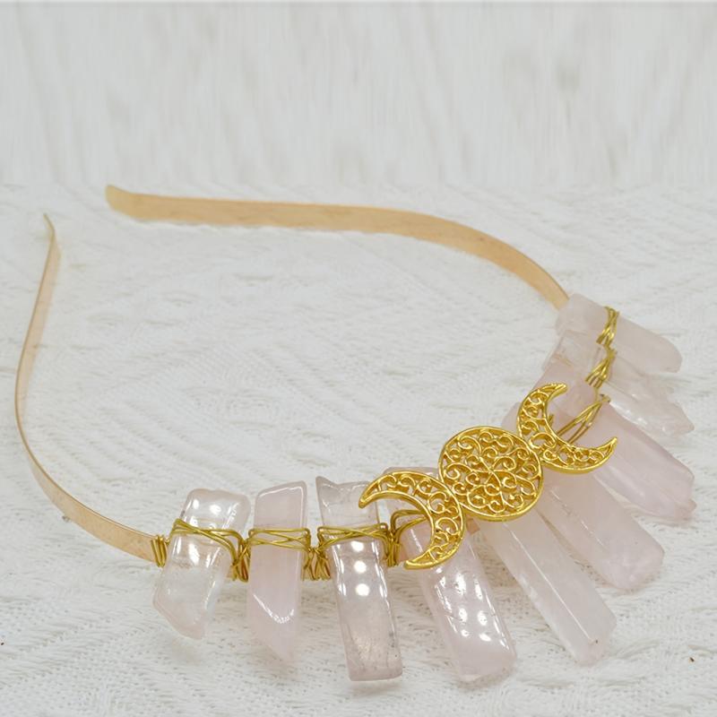 Crystal Quartz Crown Moon Natural Crystal Goddess Crown