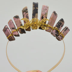 Crystal Quartz Crown Moon Natural Crystal Goddess Crown