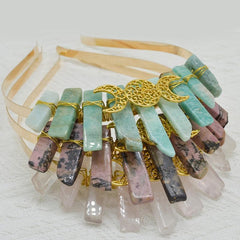 Crystal Quartz Crown Moon Natural Crystal Goddess Crown