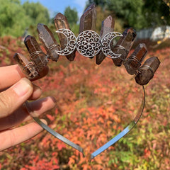 Crystal Quartz Crown Moon Natural Crystal Goddess Crown