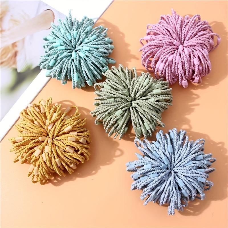 100pcs Colorful Hair Tie Elastic Nylon Hair Rope Braid Hair