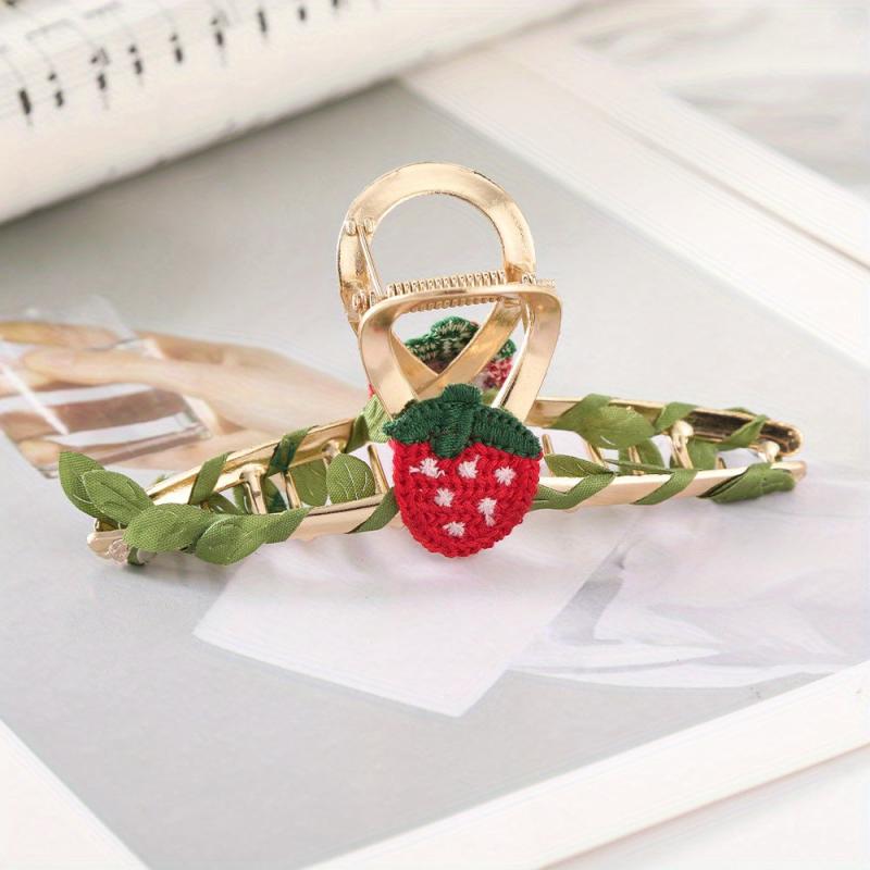 Cartoon Fruit Decor Hair Claw Sweet Ponytail Holder Hair Clip