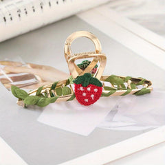 Cartoon Fruit Decor Hair Claw Sweet Ponytail Holder Hair Clip