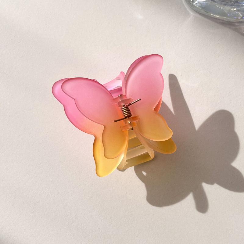 1pc Women Hair Claw Clip Frosted Gradient Colour Barrett