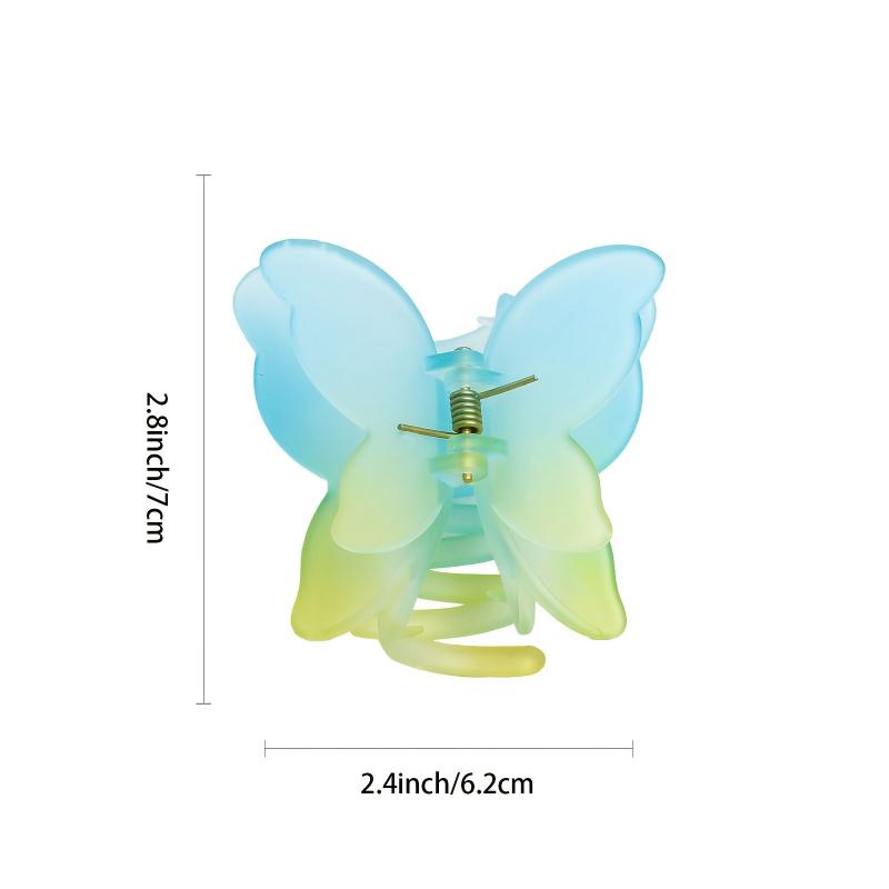 1pc Women Hair Claw Clip Frosted Gradient Colour Barrett
