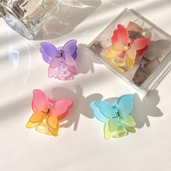 1pc Women Hair Claw Clip Frosted Gradient Colour Barrett