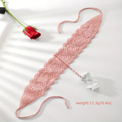 Boho Crochet Headband Adjustable Hair Band Knitted Headdress For Girls Women