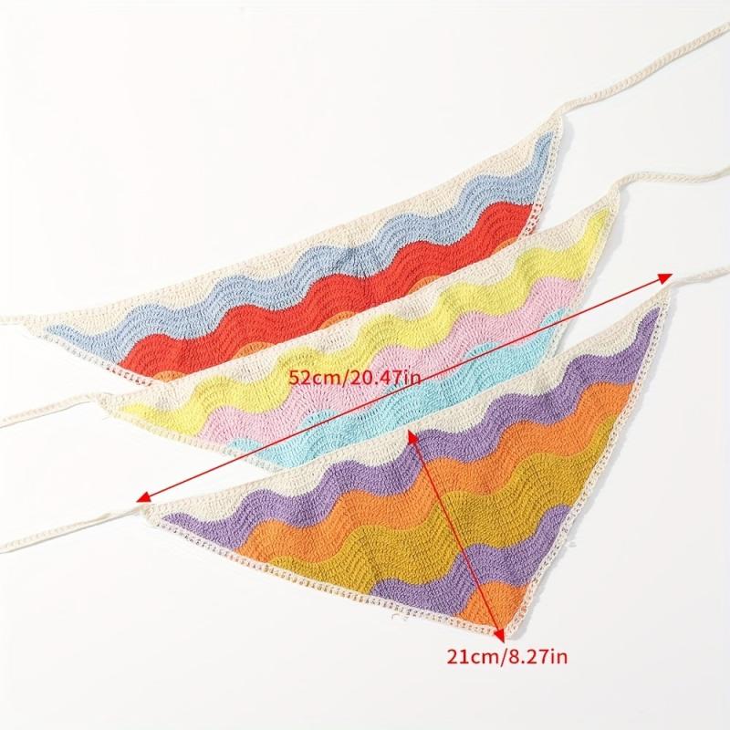 Wavy Colored Hair Band Crochet Knitted Bandana Sweet Adjustable Headdress
