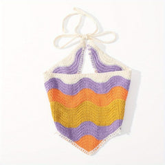 Wavy Colored Hair Band Crochet Knitted Bandana Sweet Adjustable Headdress