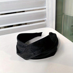 Vintage Solid Headband Wide Hair Band Women's Headdress Accessories