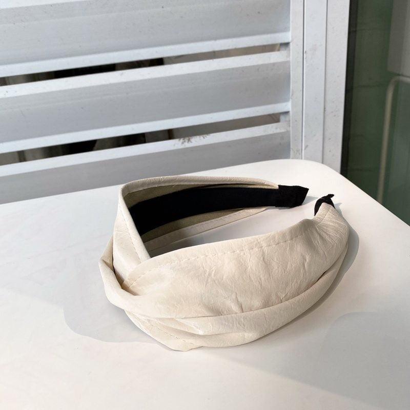 Vintage Solid Headband Wide Hair Band Women's Headdress Accessories